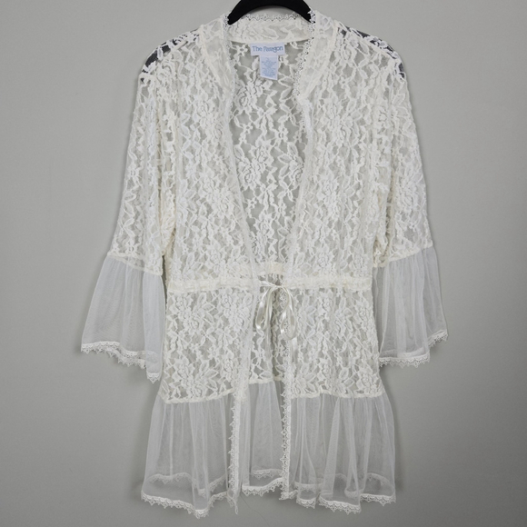 The Paragon Other - Patagon Womens Lace Ethereal Sheer Kimono Large Bell Sleeve Fairy Whimsical Boho